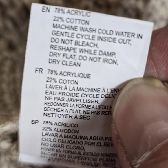 RD Style Womens Open Front Cardigan Delicate Knit Beige Cream Medium New - Picture 9 of 12